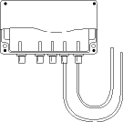 Figure 6. Correct installation of junction box; cable entries downward – and dripping loops on the cables